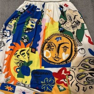 Colorful Graphic Print Maxi Dress